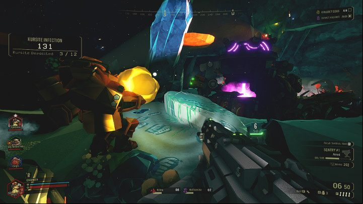 Kursite Shard can be obtained by killing an infected, yellow-glowing opponent - Deep Rock Galactic: Machine Events - Basics - Deep Rock Galactic Guide