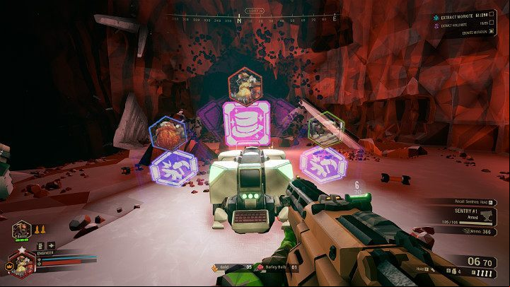 After using the rewards terminal, you will be able to choose between three random prizes, which may include Overclocks for weapons or special Matrix Core Cosmetics, which are cosmetic items that can be crafted in The Forge - Deep Rock Galactic: Machine Events - Basics - Deep Rock Galactic Guide