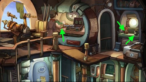 Take a look at the Cushion on the bed - Pack the suitcase | Part 1 - Kuvaq - Part 1 - Kuvaq - Deponia Game Guide & Walkthrough