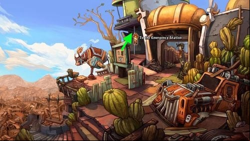 Leave the location and go to the village - Find coffee powder ingredients | Part 1 - Kuvaq - Part 1 - Kuvaq - Deponia Game Guide & Walkthrough
