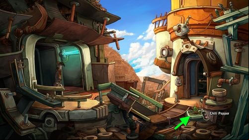 Go to the village center and head to Tonis house - Find coffee powder ingredients | Part 1 - Kuvaq - Part 1 - Kuvaq - Deponia Game Guide & Walkthrough