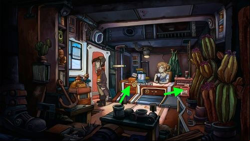 Go inside Tonis shop (to right) - Find coffee powder ingredients | Part 1 - Kuvaq - Part 1 - Kuvaq - Deponia Game Guide & Walkthrough