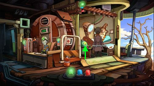 Fill one of Balloons with Laughing Gas and go to the alley - Cletus | Part 1 - Kuvaq - Part 1 - Kuvaq - Deponia Game Guide & Walkthrough