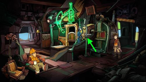 Look at Parrot and try to talk to it - Cletus | Part 1 - Kuvaq - Part 1 - Kuvaq - Deponia Game Guide & Walkthrough