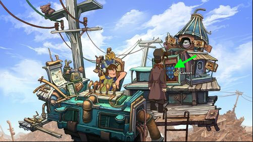 Go up, to the operators platform - Cletus | Part 1 - Kuvaq - Part 1 - Kuvaq - Deponia Game Guide & Walkthrough