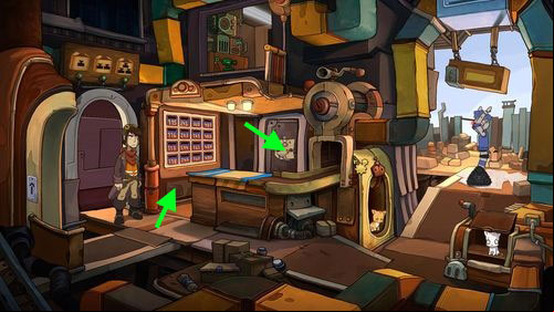 But first take a look at Replacement Cats Hatch to the left from the counter - Cletus | Part 1 - Kuvaq - Part 1 - Kuvaq - Deponia Game Guide & Walkthrough