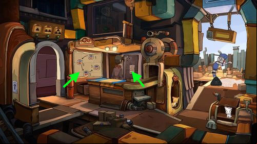 Place the Note on the board with numbers to the right - Cletus | Part 1 - Kuvaq - Part 1 - Kuvaq - Deponia Game Guide & Walkthrough
