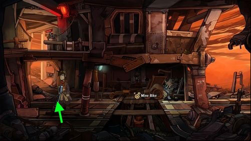 Get into the mine cart and set off - Place Goal in the mine cart | Part 2 - Junk Mine - Part 2 - Junk Mine - Deponia Game Guide & Walkthrough