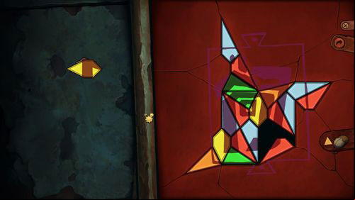Arrange pieces of mosaic as shown on the above screen - Clear the mosaic table | Part 3 - Lower Ascension Station - Part 3 - Lower Ascension Station - Deponia Game Guide & Walkthrough