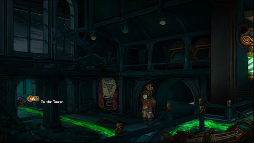 Use the Torch Light on the Part of Phosphor Trace and follow it - Find Goal | Part 3 - Lower Ascension Station - Part 3 - Lower Ascension Station - Deponia Game Guide & Walkthrough