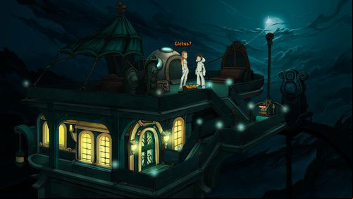 In the next scene Cletus tries to convince Goal that Deponia is uninhabited so it can be destroyed - Return Goal her true personality | Part 3 - Lower Ascension Station - Part 3 - Lower Ascension Station - Deponia Game Guide & Walkthrough