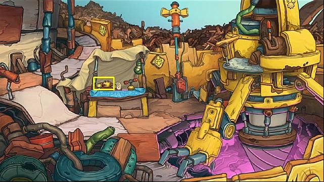 Click it once again (LPM) - Rufus hand will appear near architects table from where take a drill - Get a tailcoat and a wedding ring - Chapter six - Deponia Doomsday - Game Guide and Walkthrough