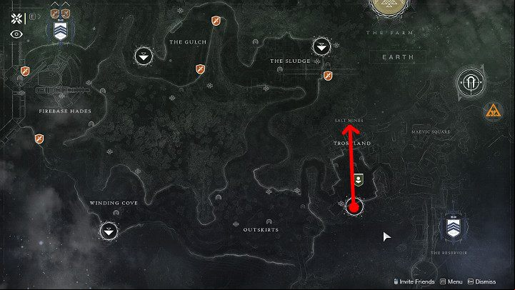 Go to the map of the Solar System, select the European Dead Zone planet and select the location indicated in the image above - Destiny 2: Thorn revolver - how to get? - Exotic Weapon Quests - Destiny 2 Game Guide