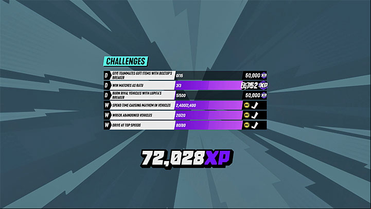 A great way to earn a lot of XP is by completing the so-called daily and weekly challenges - Destruction Allstars: XP - how to earn? - FAQ - Destruction AllStars Guide