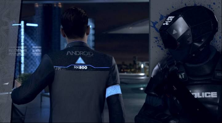 When youre done searching the crime scene, go outside to start the negotiations. - The Hostage | Connor | Detroit Become Human Walkthrough - Connor Walkthrough - Detroit Become Human Guide