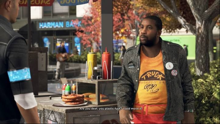 Hot-dog vendor. - Shades of Color | Marcus | Detroit Become Human Walkthrough - Marcus Walkthrough - Detroit Become Human Guide