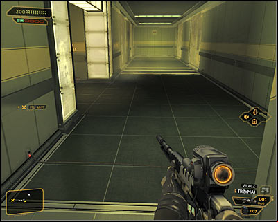 Make sure that the mines are at least deactivated and only then go down the stairs onto level 1 (screen above) - (8) Reaching the sub-basement - Confronting Eliza Cassan - Deus Ex: Human Revolution Game Guide