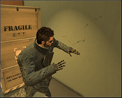 If you have unnoticeably reached the backstage, things will get much difficult as you will need to avoid enemies and defence systems - (5) Peaceful solution: Get out of the Convention Center - Finding Isaias Sandoval - Deus Ex: Human Revolution Game Guide