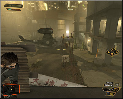 Another way to fight the battle is to stay close to the start point (screen above) and using a good sniper rifle in order to liquidate enemies - (1) Aggressive solution: Getting out of the construction site - Find Vasili Sevchenkos GPL Device - Deus Ex: Human Revolution Game Guide