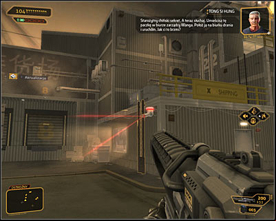 Exit the tool shed and focus on securing the northern part of the port (screen above) - (5) Aggressive solution: Getting inside the port warehouse - Stowing Away - Deus Ex: Human Revolution Game Guide