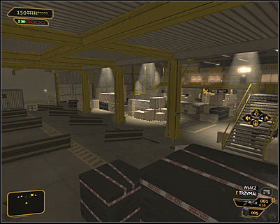 Whether path youve chosen, now you have to start exploring the port warehouse (screen above) - (6) Peaceful solution: Getting to the Wangs office - Stowing Away - Deus Ex: Human Revolution Game Guide