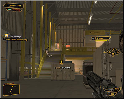 Regardless of how you get into the warehouse, you need to start eliminating all guards here (screen above) - (6) Aggressive solution: Getting to the Wangs office - Stowing Away - Deus Ex: Human Revolution Game Guide