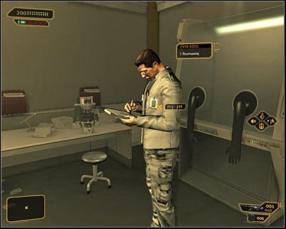Regardless of your actions, you need to get to the lab G-33 - (5) Peaceful solution: Finding Eric Koss - Rescuing Megan and Her Team - Deus Ex: Human Revolution Game Guide