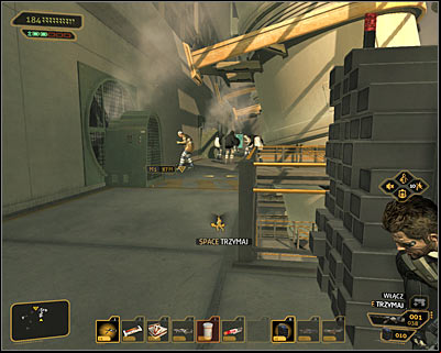 Taggart hides on second level of this facility - north from currently explored balconies, in a small room near to the Server Room - (6) Peaceful solution: Reaching the William Taggarts hideout - Shutting Down Darrows Signal - Deus Ex: Human Revolution Game Guide