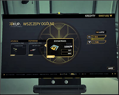 Notice that you received 5000 credits from David Sarif, so the first Praxis kit can be bought free of charge - (2) Talking to doctor Marcovic - Visiting the L.I.M.B. Clinic - Deus Ex: Human Revolution Game Guide