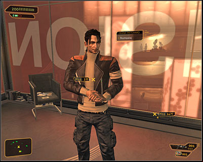 Walk to Pritchard and start the conversation with him - (1) Meeting with Pritchard | Whispers of Conspiracy - Whispers of Conspiracy - Deus Ex: Human Revolution Game Guide