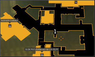 Map legend: 1 - Meeting place with Jenny Alexander - Cloak & Daggers (steps 1-3) - Side quests - Deus Ex: Human Revolution Game Guide