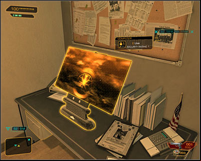 Approach the nearby computer terminal (screen above) - Cloak & Daggers (steps 1-3) - Side quests - Deus Ex: Human Revolution Game Guide