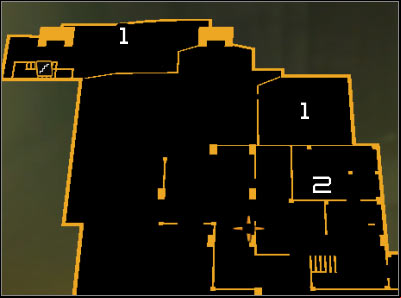 Map legend: 1 - Exit from the sewers; 2 - Weapon cache - Cloak & Daggers (steps 8-9) - Side quests - Deus Ex: Human Revolution Game Guide