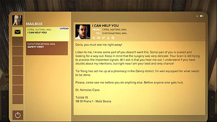 The clues in the vandalized apartment can be found in any order - The Last Harvest - side quest - Prague (third visit) | Quests and maps - Deus Ex: Mankind Divided Game Guide