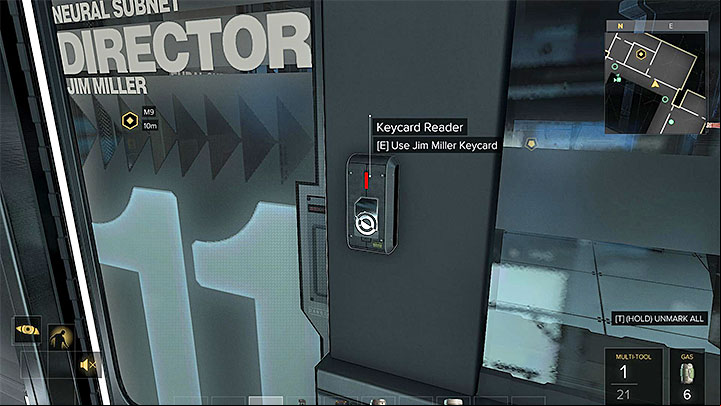 Use Millers card to access his office - Checking Out the Men in Charge - main quest - Main quests - Deus Ex: Mankind Divided Game Guide