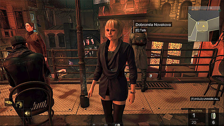 Dobromila is located on a balcony on the highest level of the club - Fade to Black - side quest - Side quests - Deus Ex: Mankind Divided Game Guide