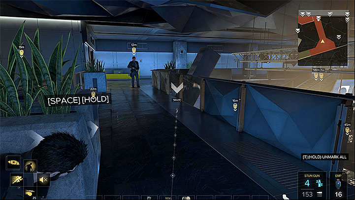 Attack the guard when he is on the bridge above the reception - Securing the Convention Centre - main quest - Apex Convention Centre | Quests and maps - Deus Ex: Mankind Divided Game Guide