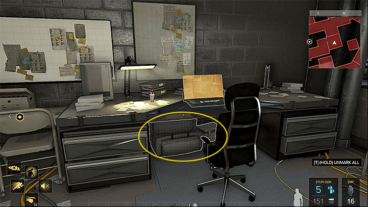The corridor behind the corner is guarded by two guards, but can ambush them easily or by them by entering the cloakroom and using the ventilation shaft (M25,17) - Securing the Convention Centre - main quest - Apex Convention Centre | Quests and maps - Deus Ex: Mankind Divided Game Guide