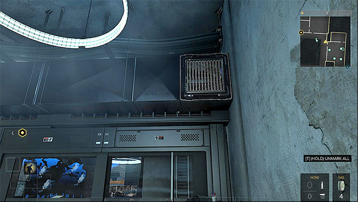 The entrance to one of the ventilation shafts can be found near the closed door leading to the server room. - Checking Out TF29 - main quest - Main quests - Deus Ex: Mankind Divided Game Guide