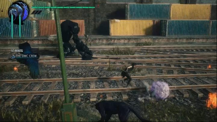 After the fight, go down the stairs, jump over the wall, destroy the roots and take away the red orbs - Mission 04 - V | Devil May Cry 5 walkthrough - Main story missions - Devil May Cry 5 Guide