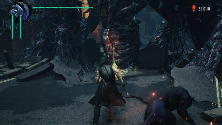 Return to the bottom and walk left of the damaged building - Mission 04 - V | Devil May Cry 5 walkthrough - Main story missions - Devil May Cry 5 Guide