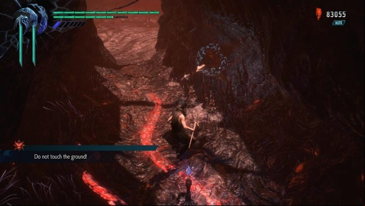 Your mission is to reach the blue fragment of the orb without touching the ground - Secret mission 10 walkthrough for Devil May Cry 5 - Secret missions - Devil May Cry 5 Guide