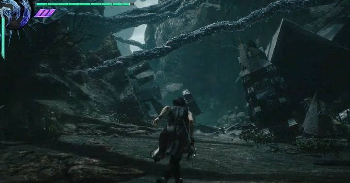 Go past the fragment of the house presented in the picture above - the one on the right. You are close to the required wall. - List of trophies and achievements of Devil May Cry 5 - Appendix - Devil May Cry 5 Guide