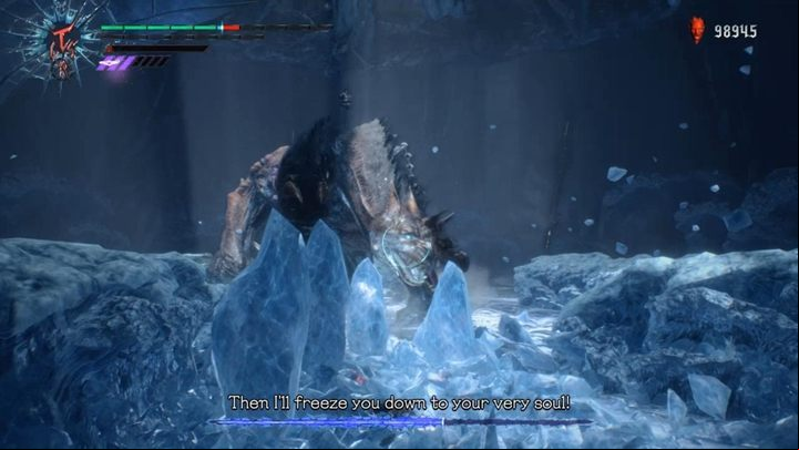 The enemy will start charging another element - ice - King Cerberus Boss Fight Guide for DMC5 - Bosses - Devil May Cry 5 Guide