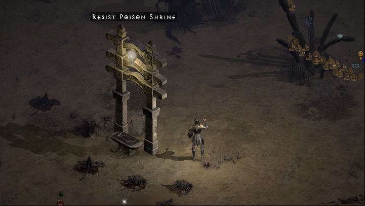 Depending on the act / type of location, the Shrines will look different - but always offer the same types of buffs - Diablo 2 Resurrected: Shrines - Basics - Diablo 2 Resurrected Guide