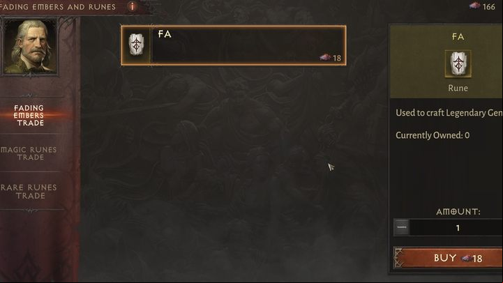 In addition to the runes, you also get Fading Ember, which can be exchanged at the merchant near the Rift for Fa runes, and is required when exchanging one rune for another - Diablo Immortal: Elder Rift - Activities - Diablo Immortal Guide