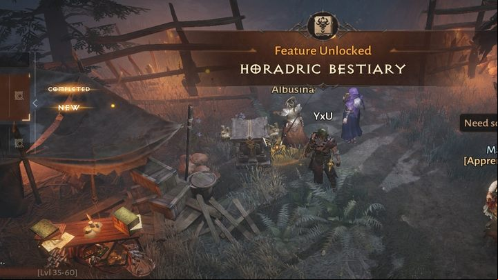 You will unlock the Bestiary while completing the storyline in the Dark Wood - Diablo Immortal: Bestiary - Activities - Diablo Immortal Guide
