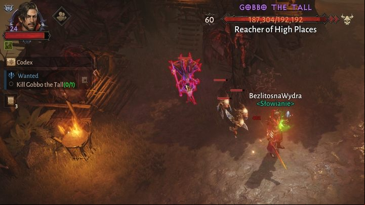 Gobbo the Tall is an elite opponent for whom you will receive an entry to the Exploration Achievements and Hilts as a reward - Diablo Immortal: Bilefen - location map - Maps - Diablo Immortal Guide