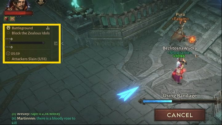 Objectives and progress are displayed on the left. - Diablo Immortal: Battleground - PvP matches - Activities - Diablo Immortal Guide