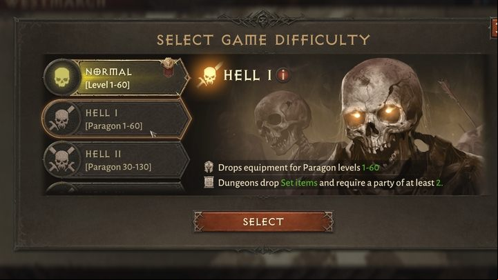 Each subsequent difficulty level is suggested for higher level players - Diablo Immortal: Difficulty level - how to change? - Game mechanics and information - Diablo Immortal Guide